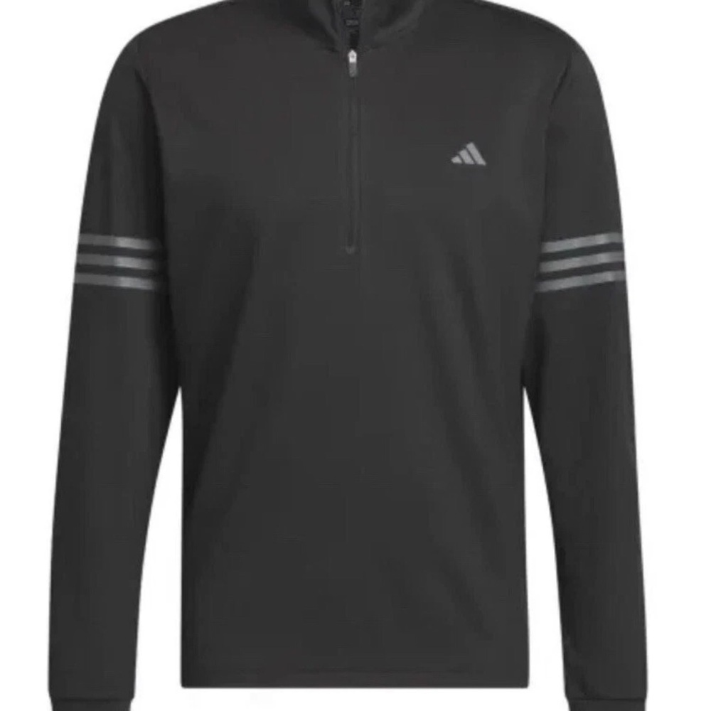 NEW Men’s adidas $70 Adi 3-Stripes Half-Zip Golf Sweatshirt Black- 2XL NWT